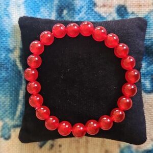 Red Jade Beaded Bracelet